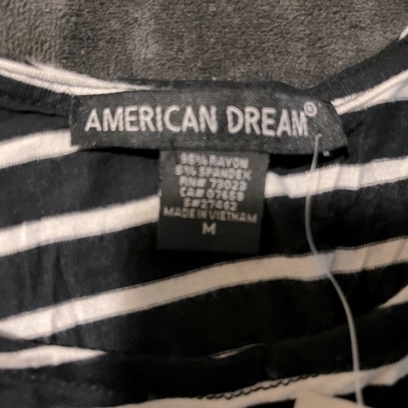 Small stretchy M quarter sleeve black&white striped - Picture 2 of 2